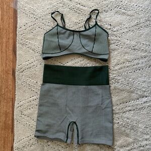 Striped Green Workout Set